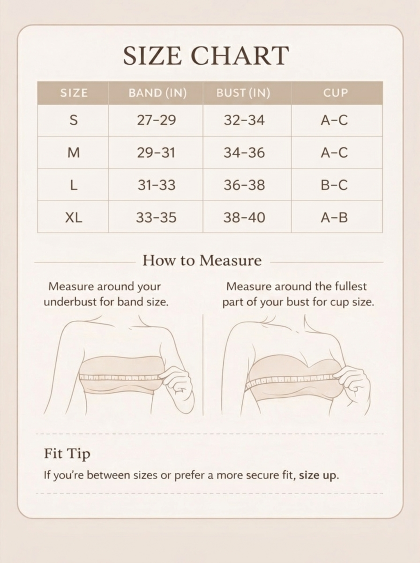 Bandeau Strapless Bra